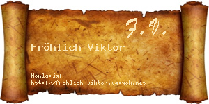 Fröhlich Viktor névjegykártya